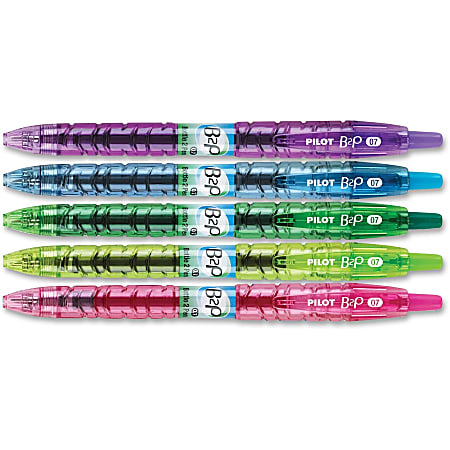 zitten Baby wenselijk Pilot B2P Retractable Gel Pens Fine Point 0.7 mm Assorted Barrels Assorted  Ink Colors Pack Of 5 - Office Depot