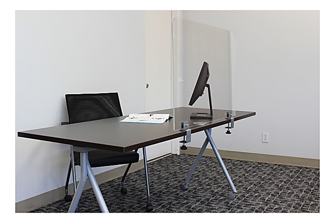 Boss Office Products Plexiglas Panel Desk Clamps 3 34 x 2 14 Set