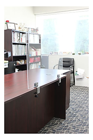 Boss Office Products Plexiglas Panel Desk Clamps 3 34 x 2 14 Set