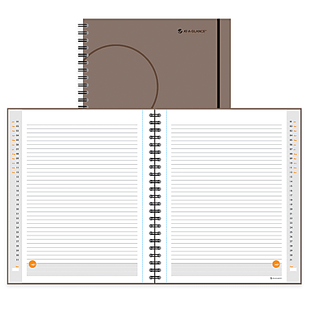 AT-A-GLANCE® Undated Planning Notebook With Circle The Date, 9 1/2" x 11", Gray