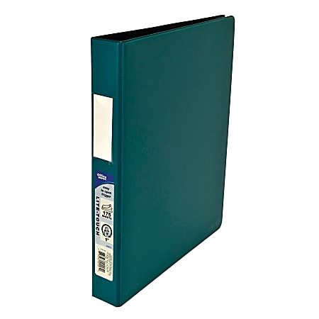 Office Depot® Brand Lite-Touch No-Gap Locking Round-Ring Opaque Binder With Stacked Pockets, 1" Rings, 42% Recycled, Green
