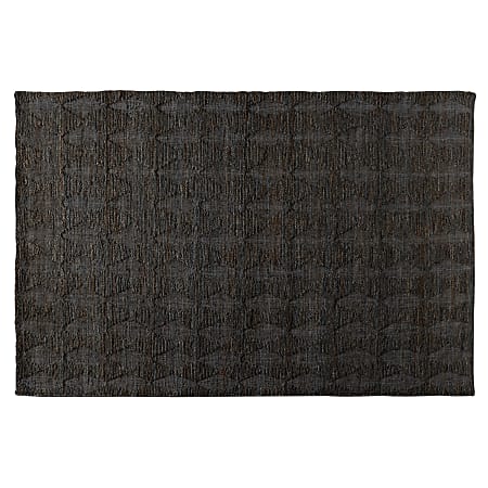 Baxton Studio Burma Hand-Knotted Hemp Area Rug, 5-1/4' x 7-1/2', Dark Gray