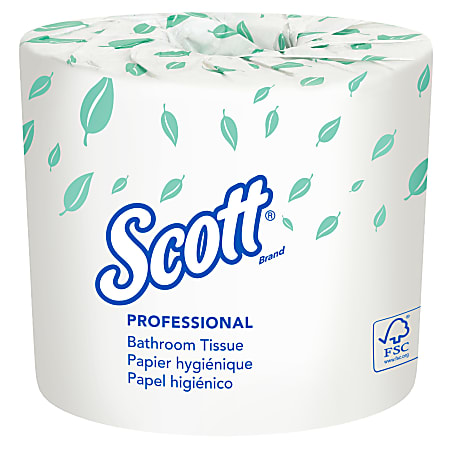Scott® Professional Standard Roll 2-Ply Toilet Paper, 25% Recycled, 550 Sheets Per Roll, Pack Of 80 Rolls