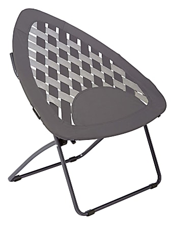 Brenton Studio® Triangle Bungee High-Back Folding Chair, Gray/Gunmetal Gray