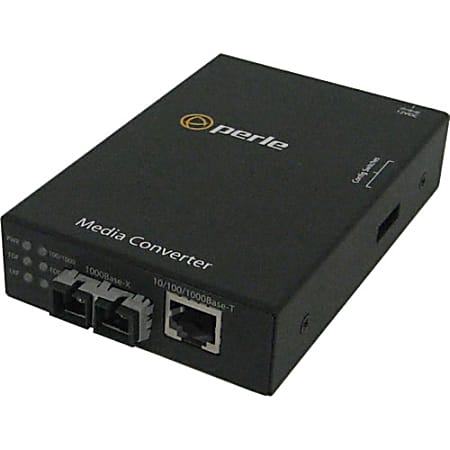 Perle S-1110-S2SC40 Gigabit Ethernet Media Converter - 1 x Network (RJ-45) - 1 x SC Ports - 10/100/1000Base-T, 1000Base-EX - 24.85 Mile - External