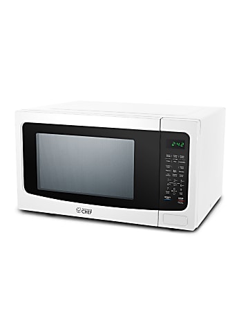 Commercial Chef 1.6 Cu Ft Countertop Microwave Oven, 12-15/16”H x 18-15/16”W x 19-1/2”D, White