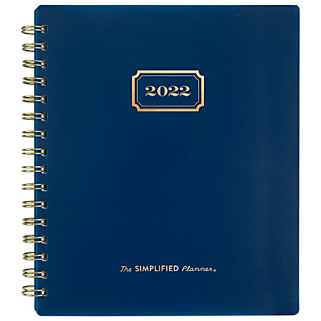 AT-A-GLANCE® Simplified By Emily Ley Weekly/Monthly Planner, 7” x 8”, Navy, January To December 2022, EL75-805