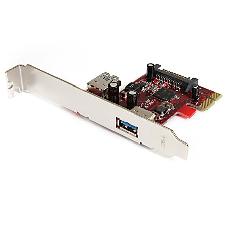StarTech.com 2 port PCI Express SuperSpeed USB 3.0 Card with UASP Support - 1 Internal 1 External - Add one internal and one external SuperSpeed USB 3.0 ports to your PC - 2-Port PCI Express SuperSpeed USB 3.0 Card with UASP Support