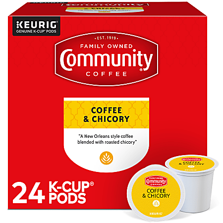 Community Coffee Keurig® Single Serve K-Cup® Pods, Coffee & Chicory, Box Of 24 Pods