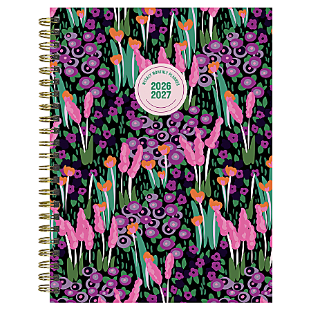 2026-2027, TF Publishing  Buds &amp; Blooms Medium Weekly Monthly Planner, 8" x 6.5", July 2026 to June 2027
