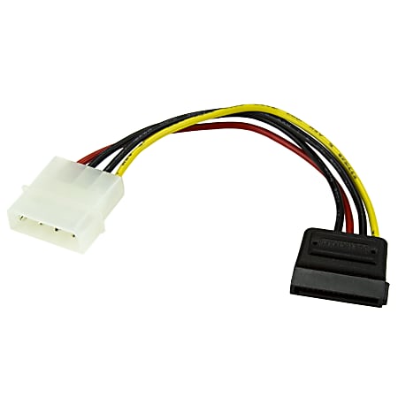 StarTech.com 6in 4 Pin LP4 to SATA Power Cable Adapter - Power a Serial ATA hard drive from a conventional LP4 power supply connection - LP4 to sata adapter - LP4 to sata power - 4 pin to sata power - 6in LP4 to sata cable - lp4 to sata