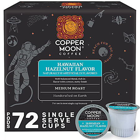 Copper Moon Single Serve Coffee Pods for Keurig K-Cup Brewers, Medium Roast, Hawaiian Hazelnut Blend, 72 Count