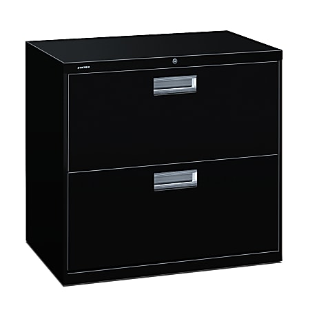 HON® Brigade 600 Series Lateral File, 2 Drawers, 30"W x 18"D, Black