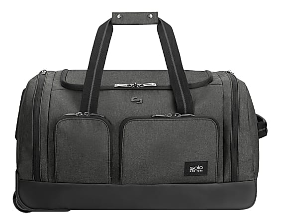 Solo New York Bags Leroy Rolling Duffel Bag, 22"H x 12"W x 12"D, Gray