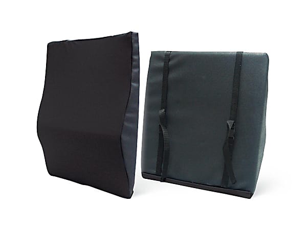 Medline Standard Wheelchair Back Cushion, Lumbar, 18", Black