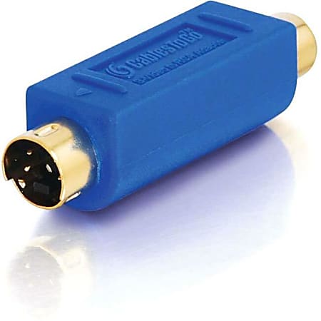 C2G Bi-Directional S-Video Male to RCA Female Video Adapter - 1 x 4-pin Mini-DIN S-Video Male - 1 x RCA Female - Blue