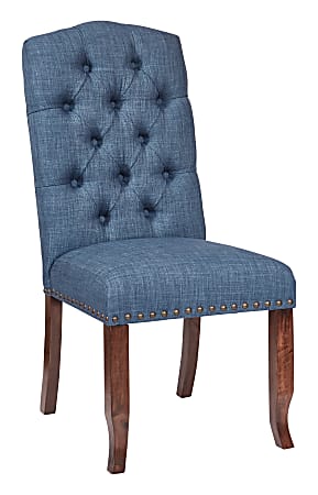 Ave Six Jessica Tufted Dining Chair, Navy/Coffee