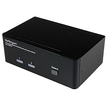 StarTech.com 2 Port Dual DisplayPort USB KVM Switch with Audio - Control 2 high-resolution dual DisplayPort computers with a single console