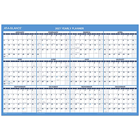 AT-A-GLANCE® 2027 Horizontal Reversible Erasable Wall Calendar, Large, 36" x 24"