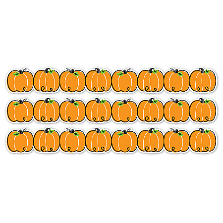 Creative Teaching Press EZ Borders, Doodle Pumpkins, 24 Borders Per Pack, Set Of 3 Packs