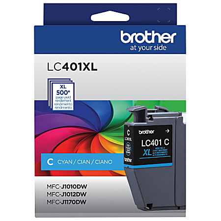 Brother® LC401XL High-Yield Cyan Ink Cartridge, LC401XLC