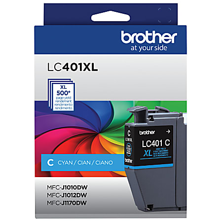 Brother® Genuine LC401XLC High-Yield Cyan Ink Cartridge