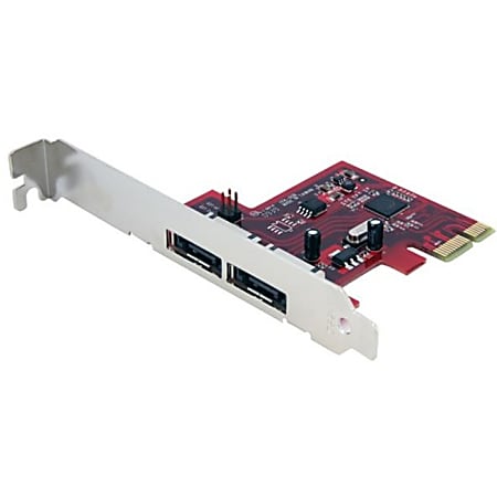 StarTech.com 2 Port SATA 6 Gbps PCIe eSATA Controller Card - 2 x 7-pin Male Serial ATA/600 External SATA