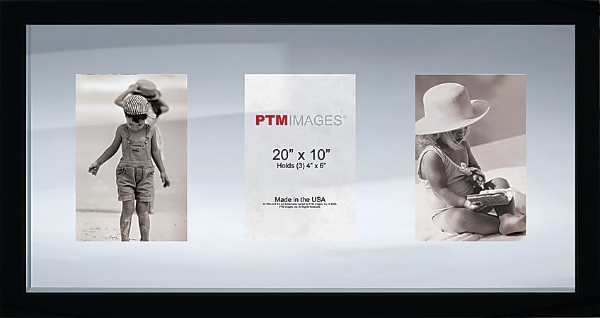 PTM Images Photo Frame, Double Glass, 10"H x 20"W, Black