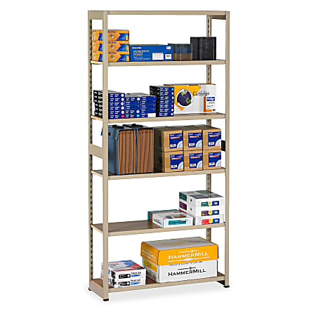 Tennsco Storage Rack - 6 Tier(s) - 76" Height x 36" Width x 12" Depth - Recycled - Sand - Steel, Polyethylene - 1Each
