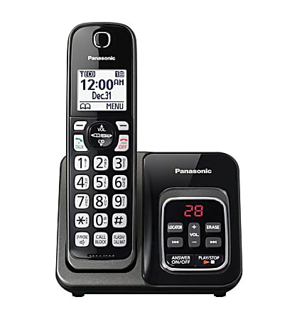 Panasonic® DECT 6.0 Cordless Telephone With Answering Machine,