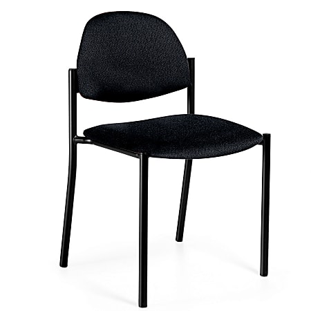 Global® Comet™ Armless Stacking Chairs, 32 1/2"H x 19"W x 22"D, Black Fabric, Set Of 3
