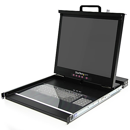 StarTech.com 1U 19" Rackmount LCD Rack Console w/ 16 Port KVM - Control up to 16 servers or KVM switches with this 1U rack-mountable LCD console - Server LCD - KVM Console - rackmount lcd -rack mount lcd