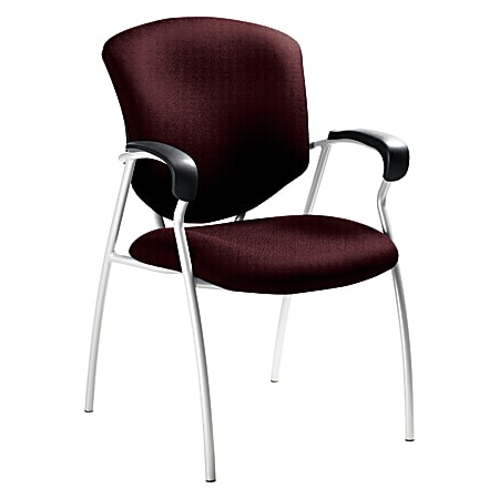 Global® Supra™ Fabric Guest Chair, 38"H x 25"W x 25 1/2"D, Burgundy/Tungsten