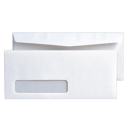 Quality Park® #10 Ridge™ Window Business Envelopes, Bottom Left Window, Gummed Seal, White, Box Of 500