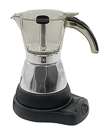 Bene Casa 3-Cup Electric Espresso Coffee Maker, Silver/Black