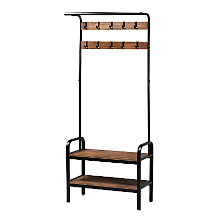 Baxton Studio Aislin Entryway Hall Tree, 66-15/16” x