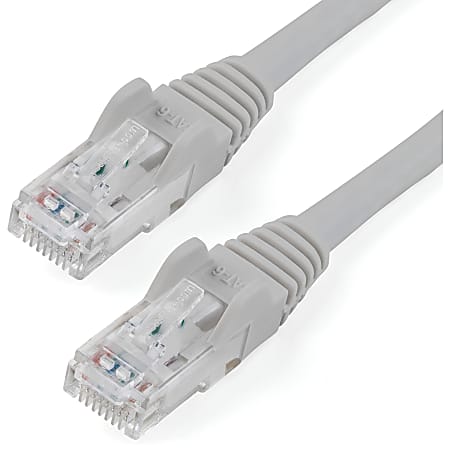 StarTech.com 30ft Gray Cat6 Patch Cable with Snagless RJ45 Connectors - Long Ethernet Cable - 30ft Cat 6 UTP Cable - First End: 1 x RJ-45 Male Network - Second End: 1 x RJ-45 Male Network - Patch Cable - Gold Plated Connector - Gray