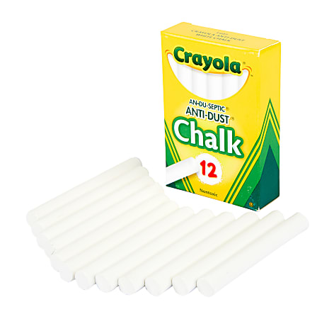 White Coloured Chalk Packs 12 Sticks Anti Dust School White 