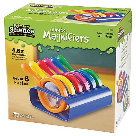 Learning Resources Primary Science Jumbo Magnifiers 4 12 Grades Pre K 4  Pack Of 6 - Office Depot