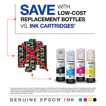 Compatible Epson T522 Ink Black Refill Bottle, 3-Pack (T522120)