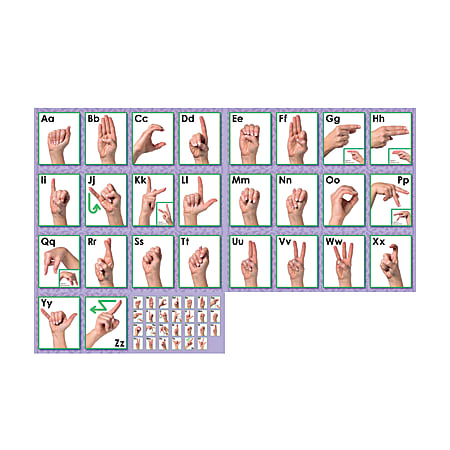 North Star Teacher Resources American Sign Language Alphabet & Number Line Bulletin Board Set, 7 5/8" X 14'
