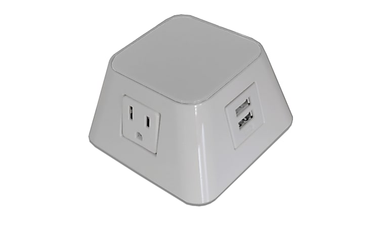 Mayline® Even™ 2-Outlet Power Data Module, 6' Cord, EZTTMW