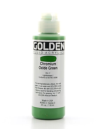 Golden Fluid Acrylic Paint, 4 Oz, Chromium Oxide Green