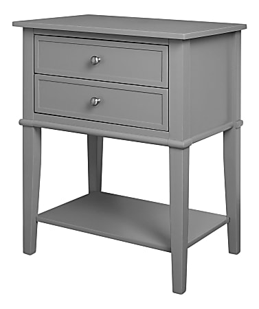 Ameriwood™ Home Franklin Accent Table With 2 Drawers, Square, 28"H x 22"W x 16"D, Gray