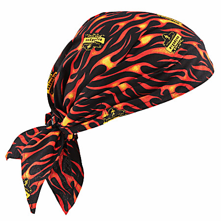 Ergodyne Chill-Its 6710 Evaporative Cooling Triangle Hats, Flames, Case Of 24 Hats