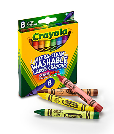 Crayola Washable Ultra Clean Crayons 6 14 Assorted Colors Pack Of 24 Crayons  - Office Depot