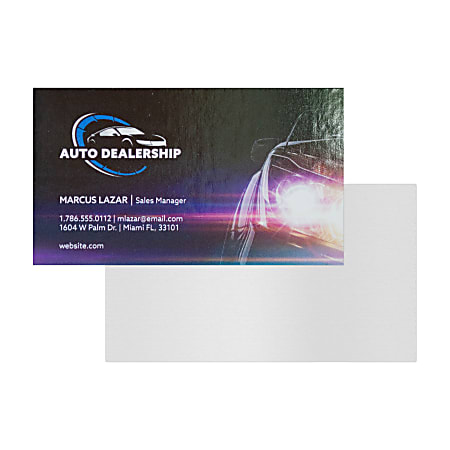 Full Color High Gloss Business Cards, 16 pt. White Stock, Print 1-Side, UV Coated 2-Sides, Box of 250