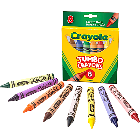Jumbo Crayons, Assorted Colors, 8/Box Jumbo Crayons, Assorted Colors, 8/Box