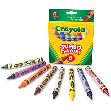 Crayola Jumbo Crayons Assorted Colors Box Of 8 Crayons - Office Depot