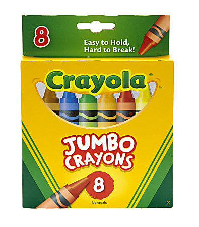 Jumbo Crayons, Assorted Colors, 8/Box Jumbo Crayons, Assorted Colors, 8/Box